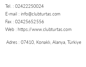 Club Turta Beach Hotel iletiim bilgileri